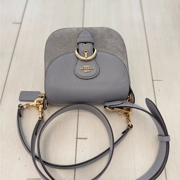 Coach Gray Crossbody Bag with Gold Hardware - Picture 10 of 13